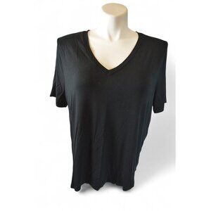 A New Day Women’s Black V-Neck Short Sleeve T-Shirt Size XXL